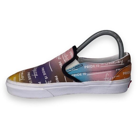 Vans UA Classic Slip-on Pride Skate Shoes Multicolor Rainbow Women's 7 - Picture 6 of 11